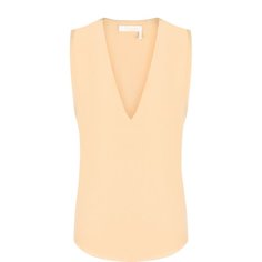 Однотонный шелковый топ с V-образным вырезом Chloé