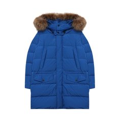 Пуховик с меховой отделкой на капюшоне Add