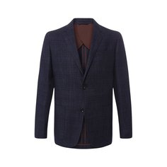 Однобортный пиджак из смеси шерсти и шелка Ermenegildo Zegna