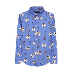 Хлопковая рубашка с воротником button down Ralph Lauren