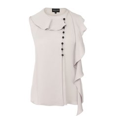 Однотонный шелковый топ с оборками Giorgio Armani