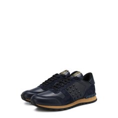 Кожаные кроссовки Valentino Garavani Rockrunner с замшевой отделкой Valentino