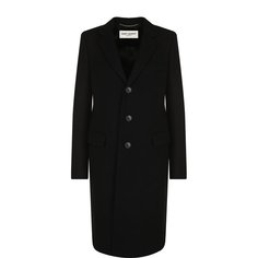 Шерстяное пальто прямого кроя Saint Laurent