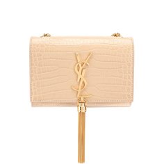 Сумка Monogram small с тиснением под крокодила Saint Laurent