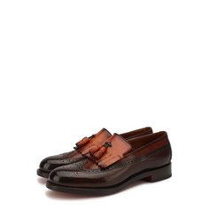 Кожаные лоферы с брогированием Santoni