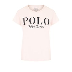 Хлопковая футболка с круглым вырезом и логотипом бренда Polo Ralph Lauren