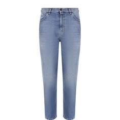 Укороченные джинсы прямого кроя с потертостями Stella McCartney