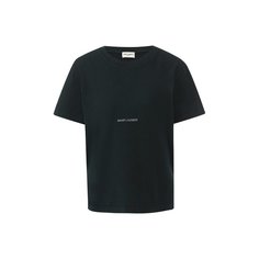 Хлопковая футболка с логотипом бренда Saint Laurent