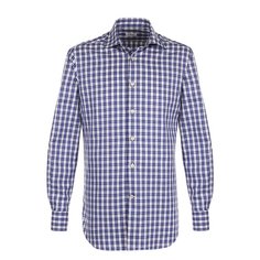 Хлопковая рубашка в клетку Kiton