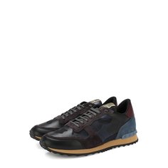 Комбинированные кроссовки Valentino Garavani Rockrunner с замшевой отделкой Valentino