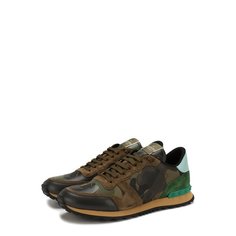 Комбинированные кроссовки Valentino Garavani Rockrunner с замшевой отделкой Valentino