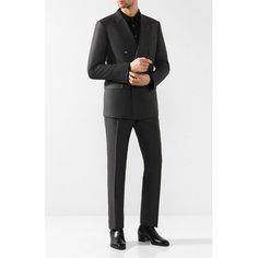 Костюм с двубортным пиджаком из смеси шерсти и шелка Tom Ford
