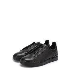 Кожаные кеды с эластичными вставками Zegna Couture