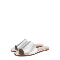 Шлепанцы из металлизированной кожи Gianvito Rossi