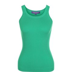 Однотонный хлопковый топ фактурной вязки Ralph Lauren
