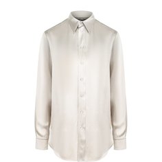 Однотонная шелковая блуза с отложным воротником Ralph Lauren
