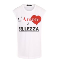 Хлопковый топ свободного кроя с принтом Dolce & Gabbana