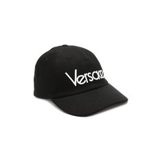 Хлопковая бейсболка с логотипом бренда Versace