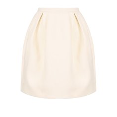 Однотонная мини-юбка из смеси шерсти и шелка Valentino
