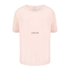 Хлопковая футболка с логотипом бренда Saint Laurent