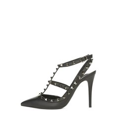 Кожаные туфли Valentino Garavani Rockstud Noir на шпильке Valentino