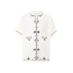 Рубашка из смеси хлопка и шелка Saint Laurent