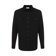 Рубашка из смеси хлопка и вискозы Saint Laurent
