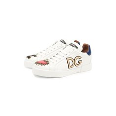 Кожаные кеды Portofino Dolce & Gabbana