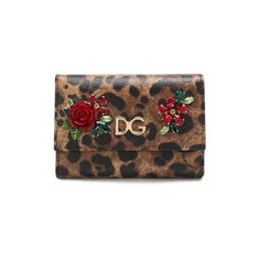 Кожаный кошелек с леопардовым принтом Dolce & Gabbana