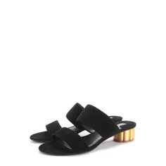 Замшевые мюли Belluno на фигурном каблуке Salvatore Ferragamo