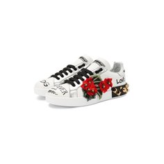 Кожаные кеды Portofino Dolce & Gabbana