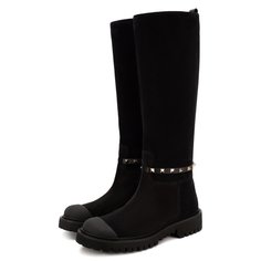 Замшевые сапоги Valentino Garavani Rockstud Valentino