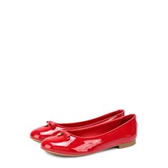 Лаковые балетки с бантом и подвеской Dolce & Gabbana