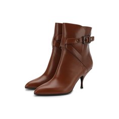 Кожаные ботильоны на фигурном каблуке Bottega Veneta