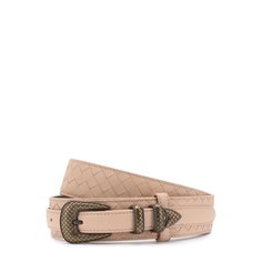 Кожаный ремень с плетением intrecciato и металлической пряжкой Bottega Veneta