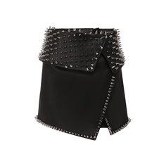 Кожаная юбка Balmain