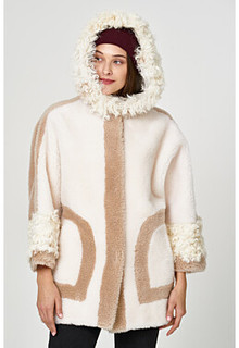 Шуба из овечьей шерсти с капюшоном Virtuale Fur Collection