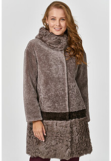 Комбинированная шуба из овчины Virtuale Fur Collection