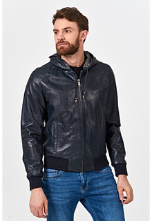 Кожаная куртка с капюшоном Urban Fashion for men