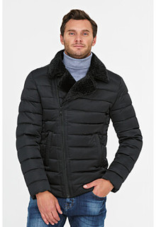 Короткая куртка на искусственном пуху с отделкой меховой тканью Urban Fashion for men