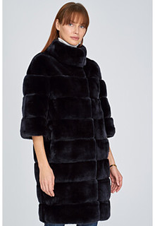 Шуба из меха кролика со съемными рукавами Virtuale Fur Collection