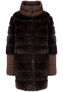 Комбинированная шуба из меха кролика Virtuale Fur Collection
