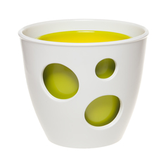 Горшок Керам каменный цветок дуэт ВК белый/грушевый 15 см