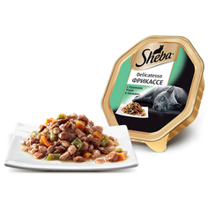 Корм для кошек SHEBA Delicatesso Фрикассе кролик, утка и овощи 85г