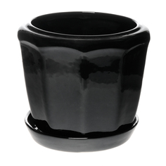 Горшок цветочный Элитная керамика №20 черный 15.7см