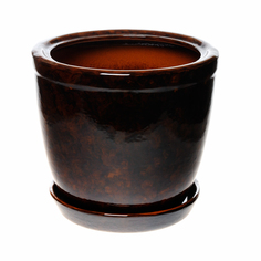 Горшок цветочный Элитная керамика кедр коричневый 25*25 см