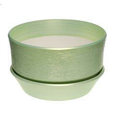 Горшок с поддоном керамический для цветов Керам бокарнейница салатовый d 32см.