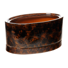 Горшок цветочный Элитная керамика овал коричневый 28*10 см