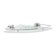 Полка угловая с держателями 28 cm (матовое стекло; хром) (FBS) 012