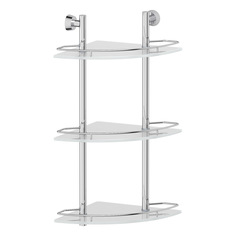 Полка угловая 3-х ярусная 28 cm (матовое стекло; хром) (FBS)